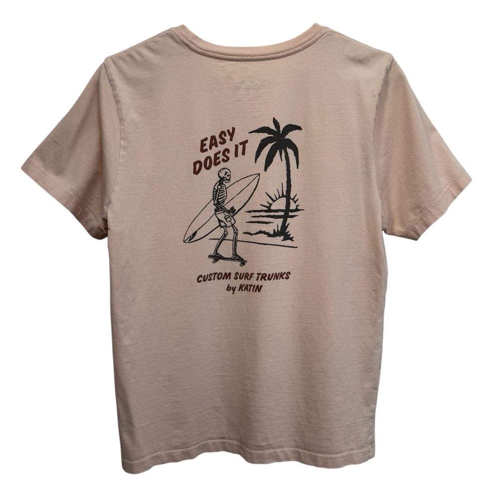 Katin Easy Does It Skeleton Surf Tee Shirt Boys Large 14-16 Graphic Skateboarder